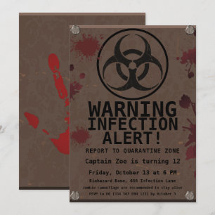Invitation Anniversaire de Zombie Apocalypse Bioaléa d'Hall