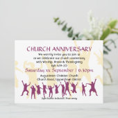 Invitation ANNIVERSAIRE D'ÉGLISE Moderne personnalisable bord (Debout devant)