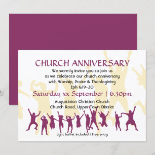 Invitation ANNIVERSAIRE D'ÉGLISE Moderne personnalisable bord