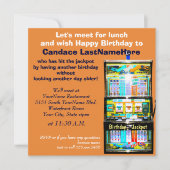 Invitation Anniversaire Déjeuner Machine à sous Jackpot (Devant)