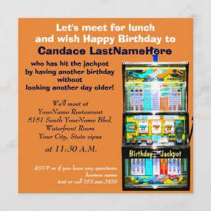 Invitation Anniversaire Déjeuner Machine à sous Jackpot