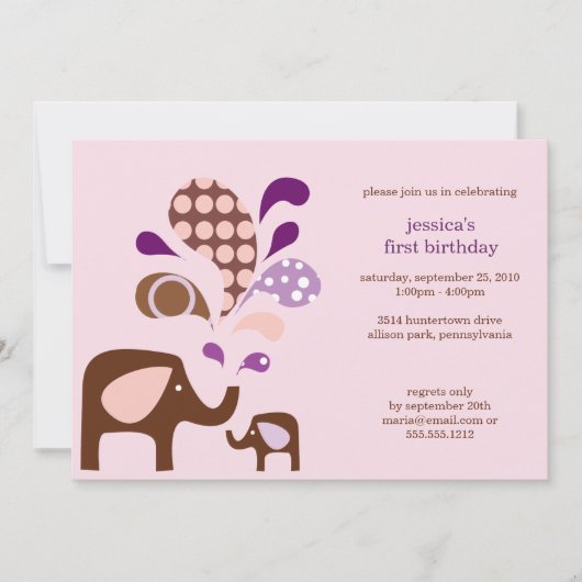 Invitation anniversaire d'elefun (Devant)