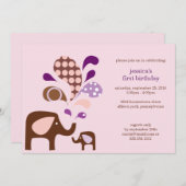 Invitation anniversaire d'elefun (Devant / Derrière)