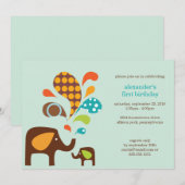 Invitation anniversaire d'elefun (Devant / Derrière)