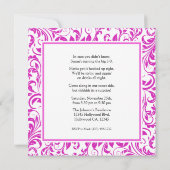 Invitation Anniversaire d'Elégante Surprise de Damas violette (Dos)