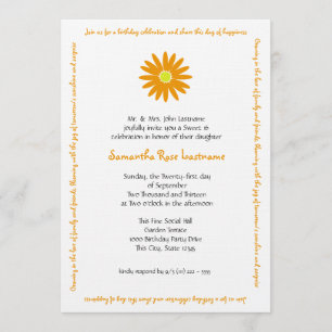 Invitation Anniversaire délicieux Message de la marguerite do