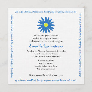 Invitation Anniversaire délicieux Message de la marguerite do