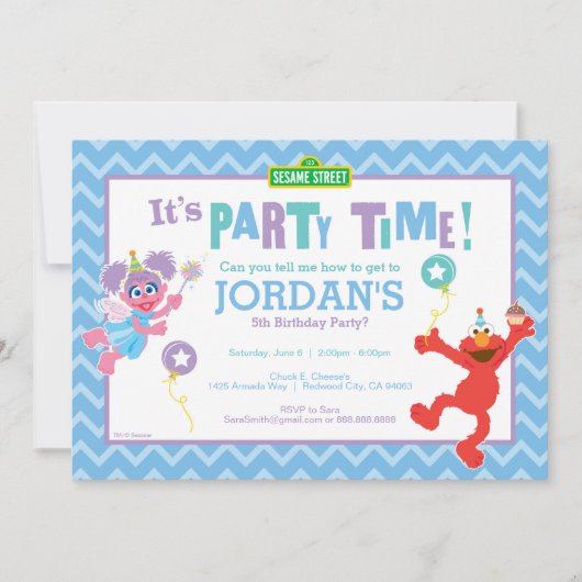 Invitation Anniversaire d'Elmo et d'Abby (Devant)