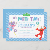 Invitation Anniversaire d'Elmo et d'Abby (Devant / Derrière)