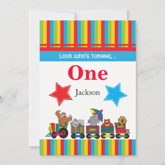 Invitation Anniversaire d'enfants d'amusement de cirque 00th (Devant)