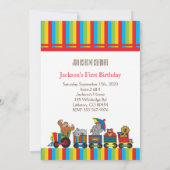 Invitation Anniversaire d'enfants d'amusement de cirque 00th (Dos)