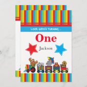 Invitation Anniversaire d'enfants d'amusement de cirque 00th (Devant / Derrière)