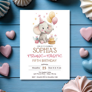 Invitation Anniversaire d'enfants éléphant-tastique