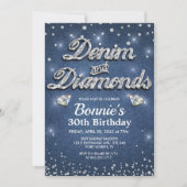 Invitation Anniversaire Denim et Diamants (Devant)
