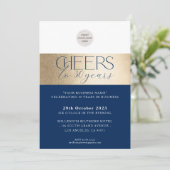 Invitation ANNIVERSAIRE D'ENTREPRISE élégant affaires marine  (Debout devant)