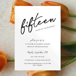 Invitation Anniversaire d'entreprise Minimaliste Simple Manus