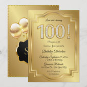 Invitation Anniversaire des 100 ans de Gold & Diamonds (Devant / Derrière)