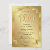 Invitation Anniversaire des 100 ans de Gold & Diamonds (Devant)