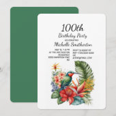 Invitation Anniversaire des 100 ans de la fleur tropicale et (Devant / Derrière)