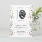 Invitation Anniversaire des 10 ans de Wildflower Photo (Debout devant)