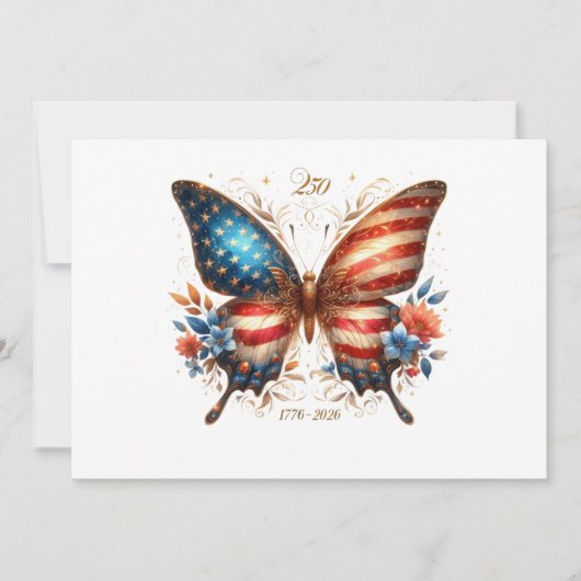 Invitation Anniversaire des 250 ans de l'Amérique 1776 2026 (Devant)