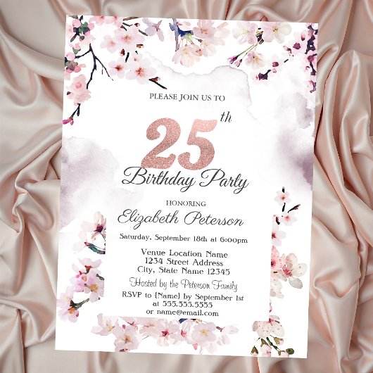 Invitation Anniversaire des 25 ans de Cherry Blossom