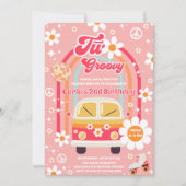 Invitation Anniversaire des 2 ans Retro Hippie Daisy Rainbow  (Devant)