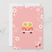 Invitation Anniversaire des 2 ans Retro Hippie Daisy Rainbow  (Dos)