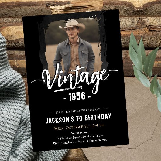 Invitation Anniversaire des 70 ans Vintage