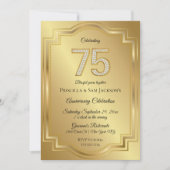 Invitation Anniversaire des 75 ans Or & Diamants (Devant)