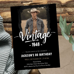 Invitation Anniversaire des 80 ans de style vintage