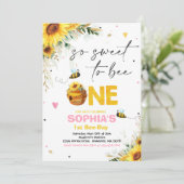 Invitation Anniversaire des abeilles Sunflower Honey Bee Birt (Debout devant)