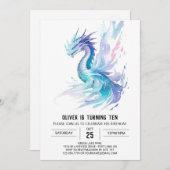 Invitation Anniversaire des ailes et échelles magiques (Devant / Derrière)