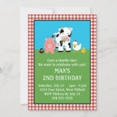 Invitation Anniversaire des amis des animaux de Barnyard (Devant)