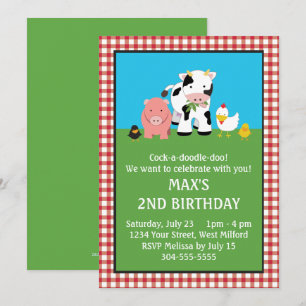 Invitation Anniversaire des amis des animaux de Barnyard