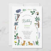 Invitation Anniversaire des animaux de la jungle de Tiger (Devant)