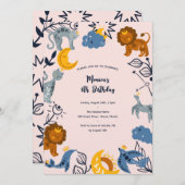 Invitation Anniversaire des animaux de saumons célestes (Devant / Derrière)