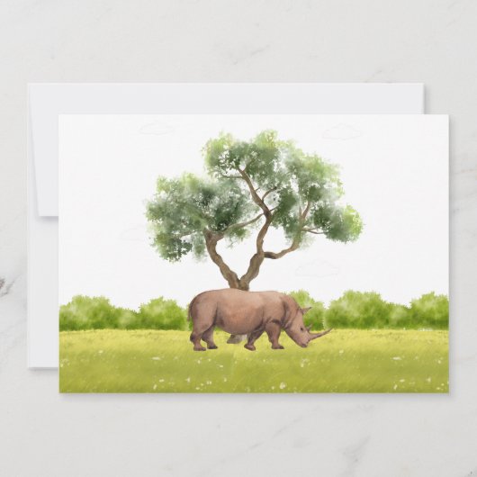 Invitation anniversaire des animaux Safari (Dos)