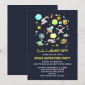 Invitation Anniversaire des astronautes de l'espace extérieur (Devant / Derrière)