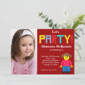 Invitation Anniversaire des blocs de construction (Debout devant)