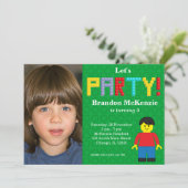 Invitation Anniversaire des blocs de construction (Debout devant)