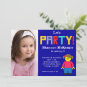 Invitation Anniversaire des blocs de construction (Debout devant)