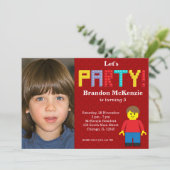 Invitation Anniversaire des blocs de construction (Debout devant)