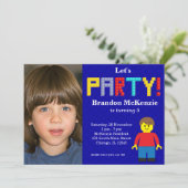 Invitation Anniversaire des blocs de construction (Debout devant)