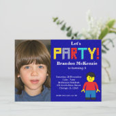 Invitation Anniversaire des blocs de construction (Debout devant)