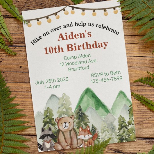 Invitation Anniversaire des bois