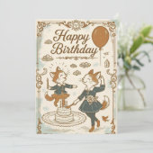 Invitation Anniversaire des bois Whimsical (Debout devant)