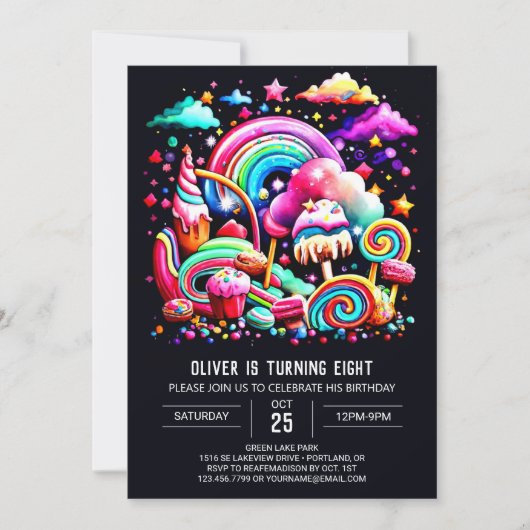 Invitation Anniversaire des bonbons modernes (Devant)