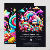 Invitation Anniversaire des bonbons modernes (Devant / Derrière)