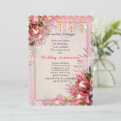 Invitation Anniversaire des Bouquets de fleurs Fuchsia King (Debout devant)